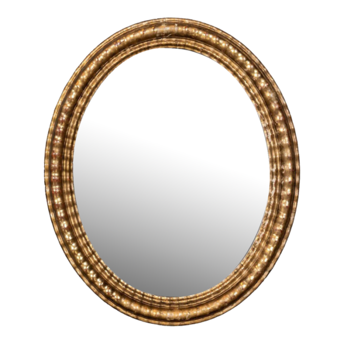 antique oval gilded mirror 9586