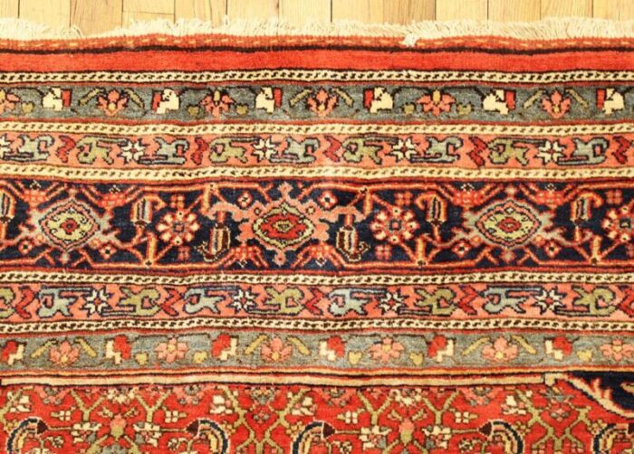 antique persian bidjar oriental rug in room size with central medallion 1639