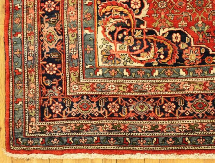 antique persian bidjar oriental rug in room size with central medallion 2270