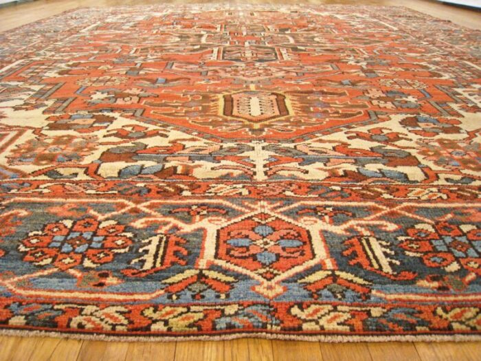 antique persian decorative oriental heriz serapi rug in room size 6068