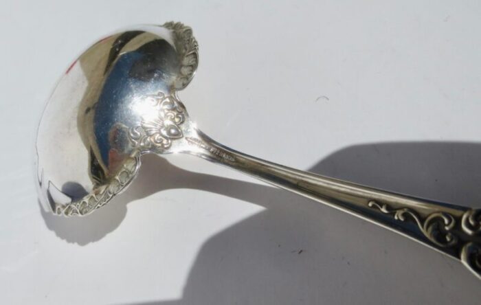 antique sterling silver serving spoon circa 1915 2393