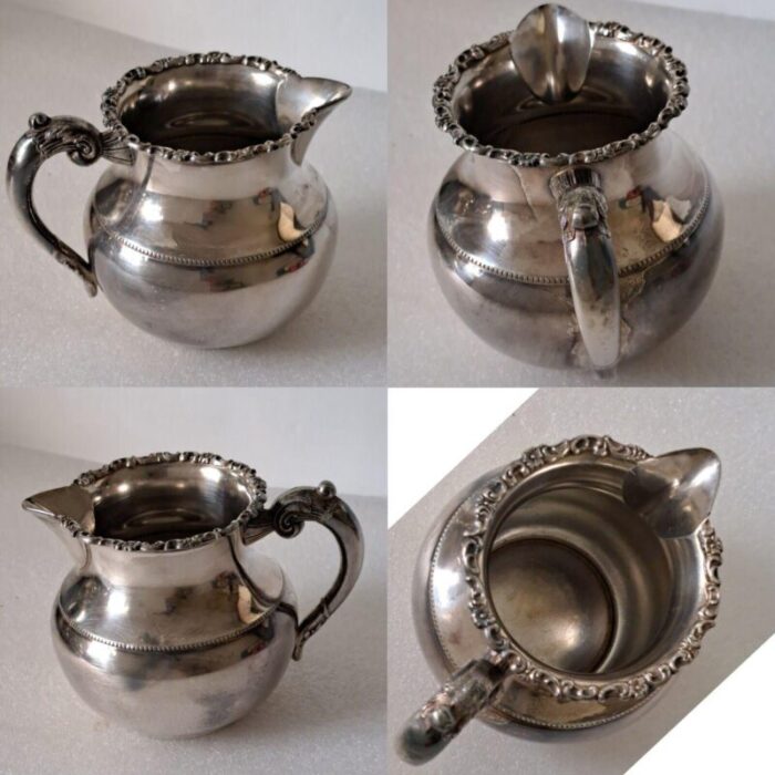 antique van bergh quadruple coffeetea set with wallace chippendale footed tray 5 pieces 7292