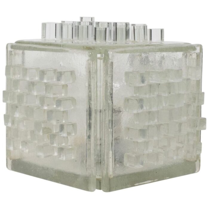 apis table lamp in raw crystal from poliarte 1960s 1