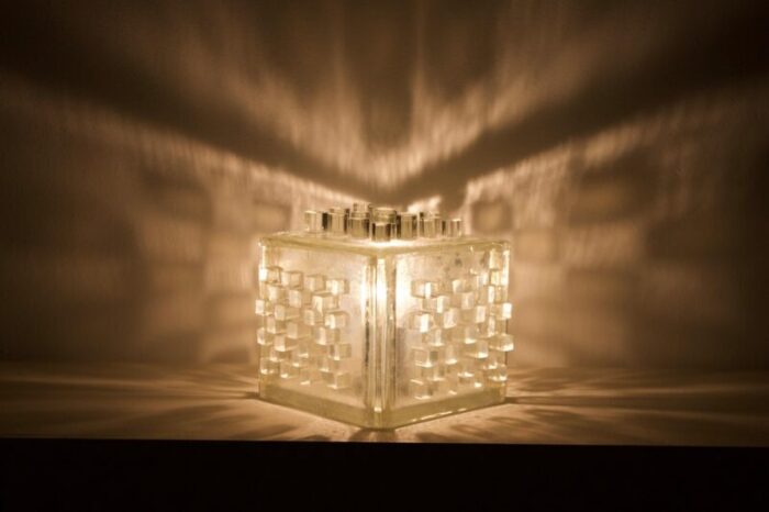 apis table lamp in raw crystal from poliarte 1960s 6