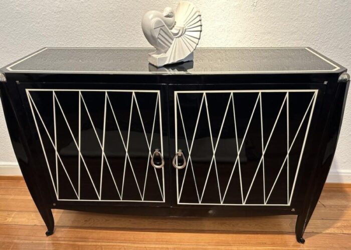 art deco black lacquer and rhombus sideboard 1920s 1866