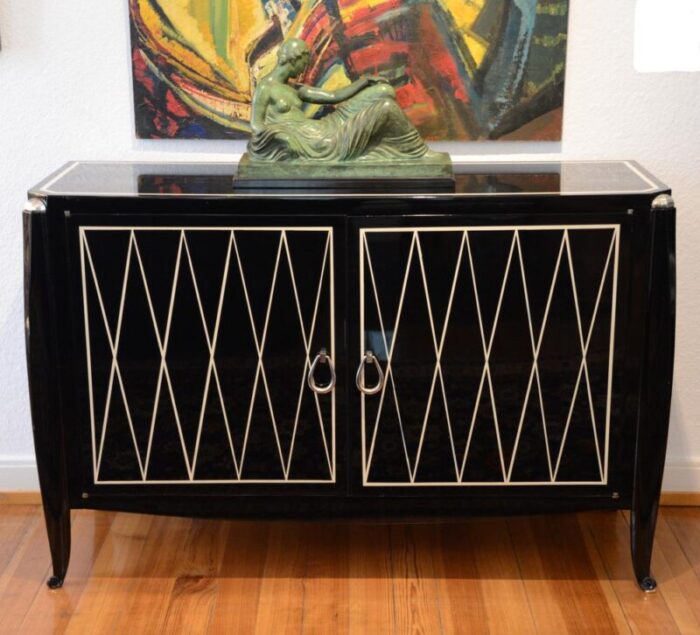 art deco black lacquer and rhombus sideboard 1920s 2719