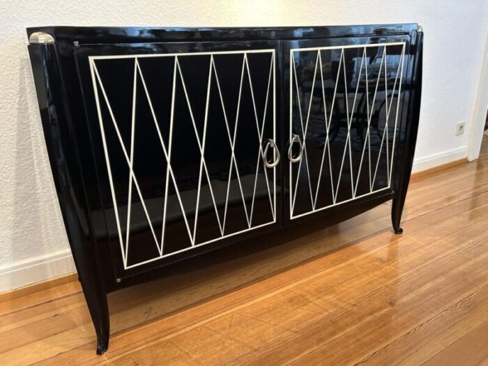 art deco black lacquer and rhombus sideboard 1920s 3727