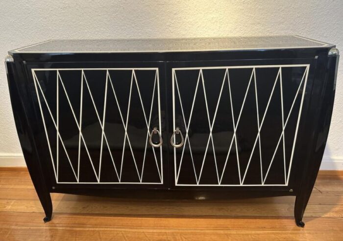 art deco black lacquer and rhombus sideboard 1920s 5519