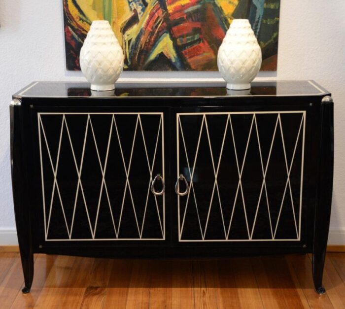 art deco black lacquer and rhombus sideboard 1920s 9226