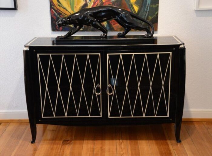 art deco black lacquer and rhombus sideboard 1920s 9272