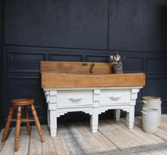 art deco butcher block work table 1930s 1760