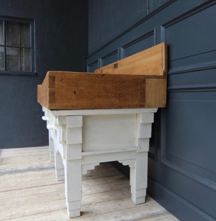 art deco butcher block work table 1930s 7738