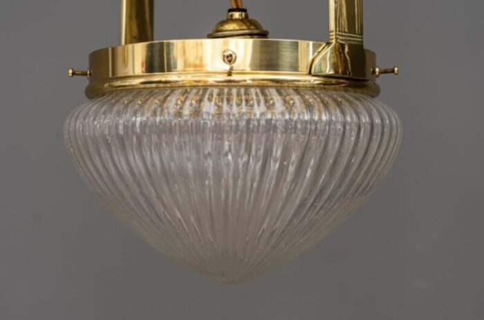 art deco ceiling lamp with cut glass vienna 1920s 2