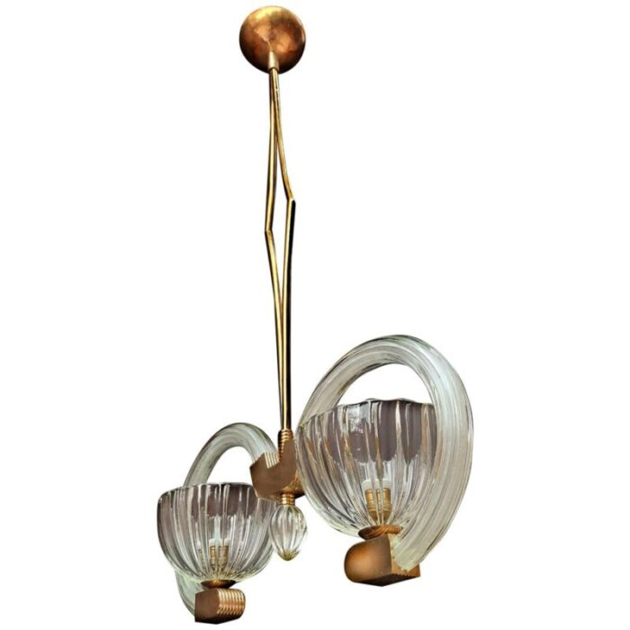 art deco murano chandelier by ercole barovier 1940s 1