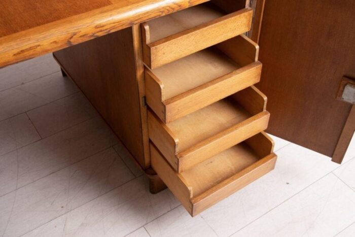 art deco partners desk in harlequin oak and golden oak 1930 5561