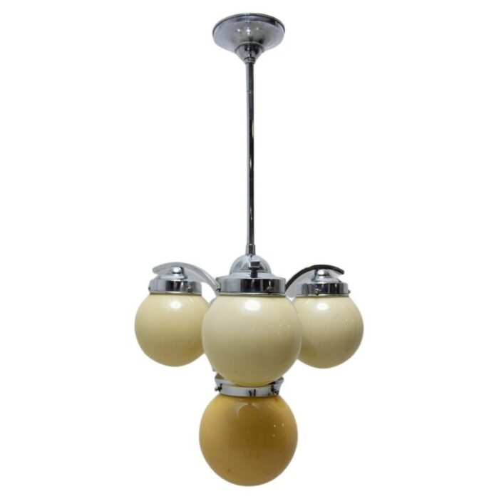 art deco three armed chandelier 1930s 1