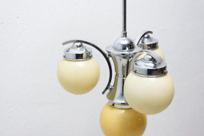 art deco three armed chandelier 1930s 7