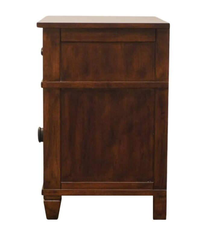 ashley furniture contemporary rustic 24 cabinet nightstand b442 91 burnished dark brown finish 4174