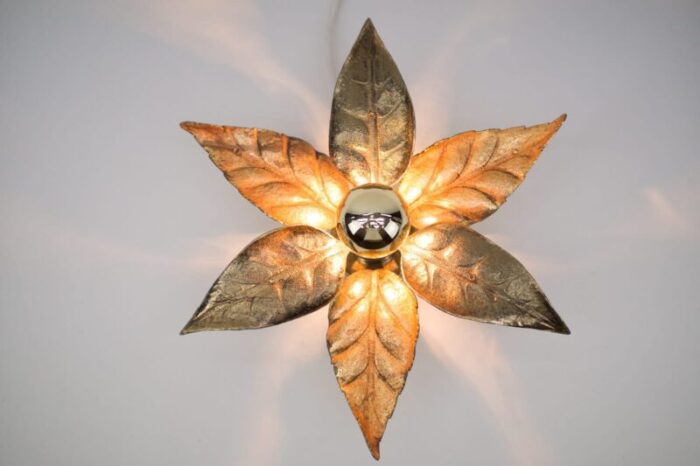 belgian gold brass wall light by willy daro for massive 1960s 2