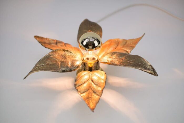 belgian gold brass wall light by willy daro for massive 1960s 5