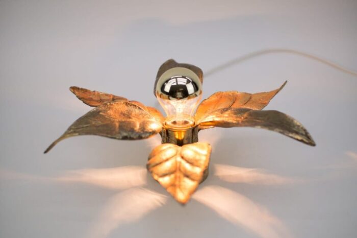 belgian gold brass wall light by willy daro for massive 1960s 7