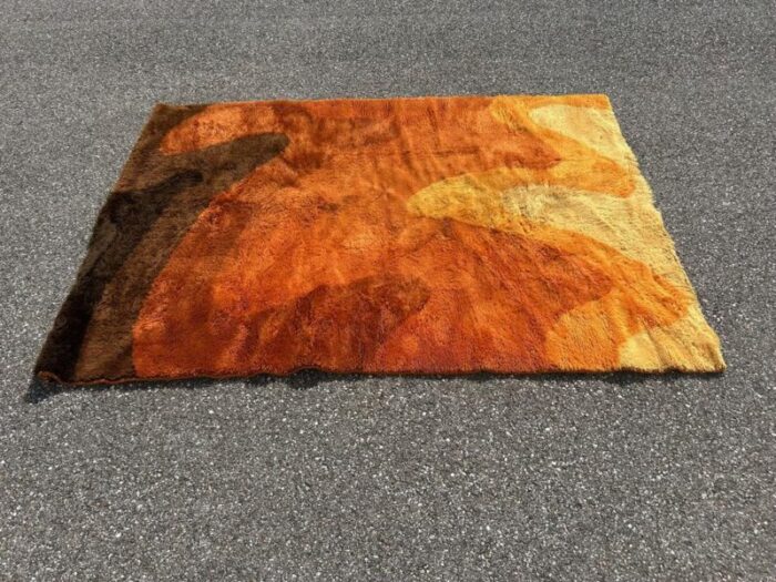 bergoss orange rug 1970s 4540