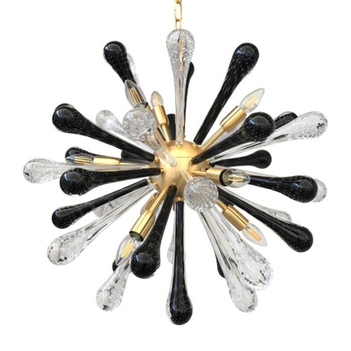 black and transparent murano glass drops sputnik chandelier from murano glass 1