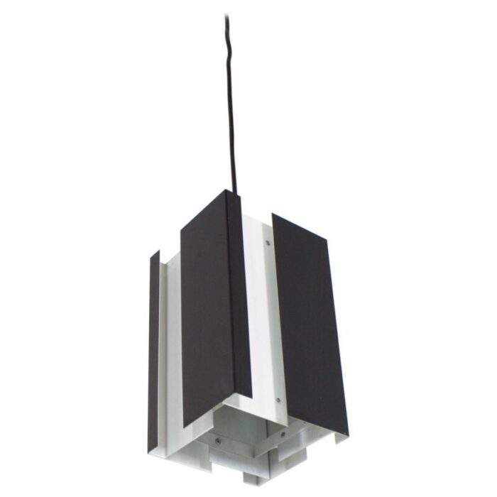 black and white metal pendant lamp by jan hoogervorst for anvia 1960s 1