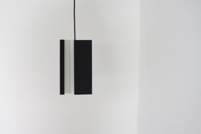 black and white metal pendant lamp by jan hoogervorst for anvia 1960s 5