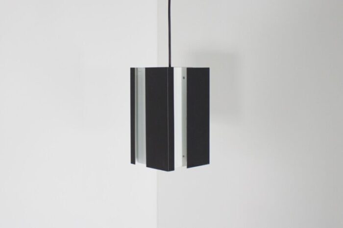 black and white metal pendant lamp by jan hoogervorst for anvia 1960s 6