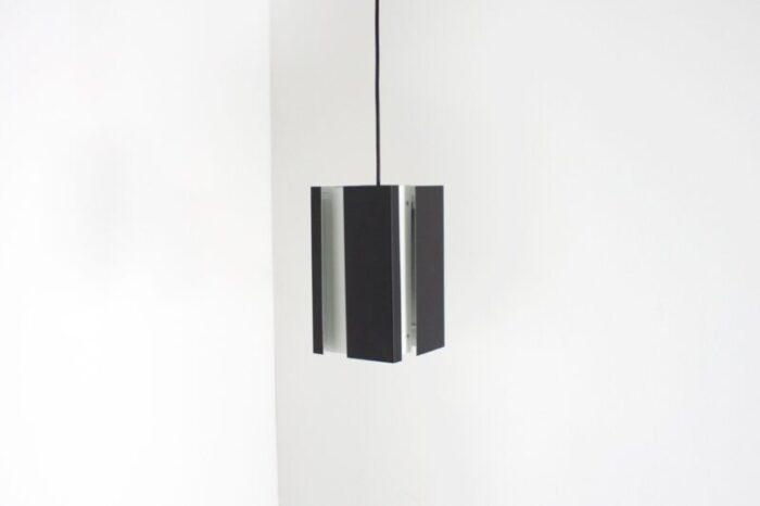 black and white metal pendant lamp by jan hoogervorst for anvia 1960s 7