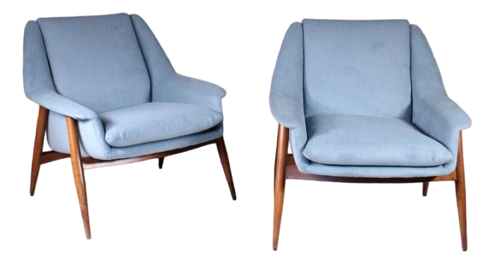 blue armchairs mod 854 by walter knoll for cassina set of 2 0098