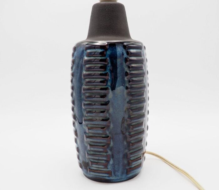 blue black ceramic model 1034 table lamp base from soholm 1960s 2