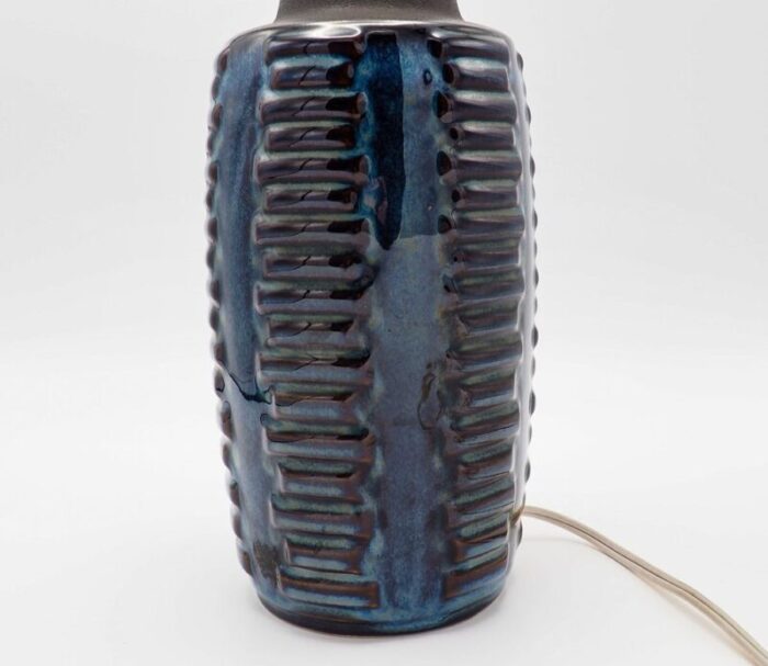 blue black ceramic model 1034 table lamp base from soholm 1960s 3