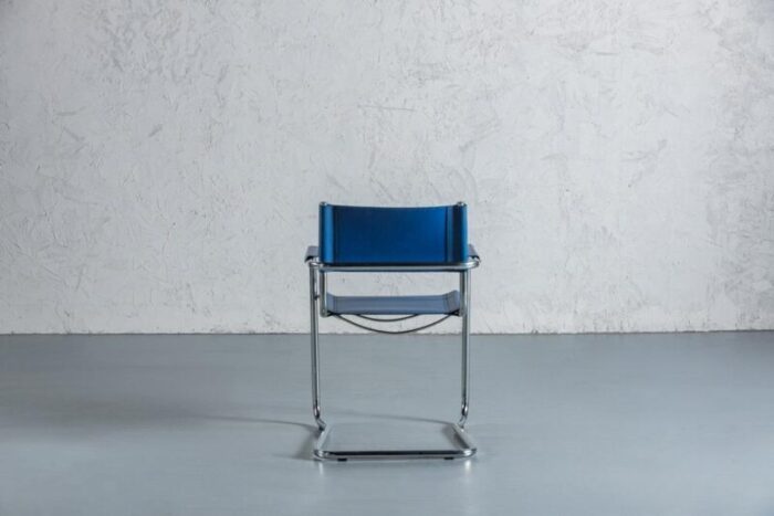 blue leather chair from mart stam 1970s 5319