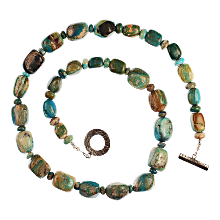 blue peruvian opal nugget necklace 6612