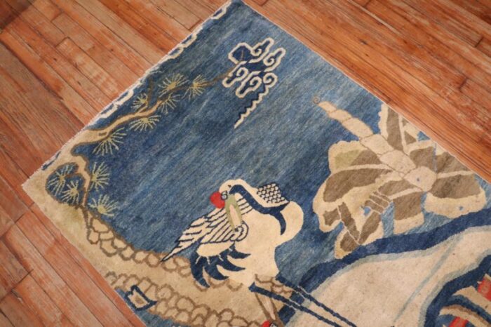 blue tibetan antique rug 3 x 51 3014