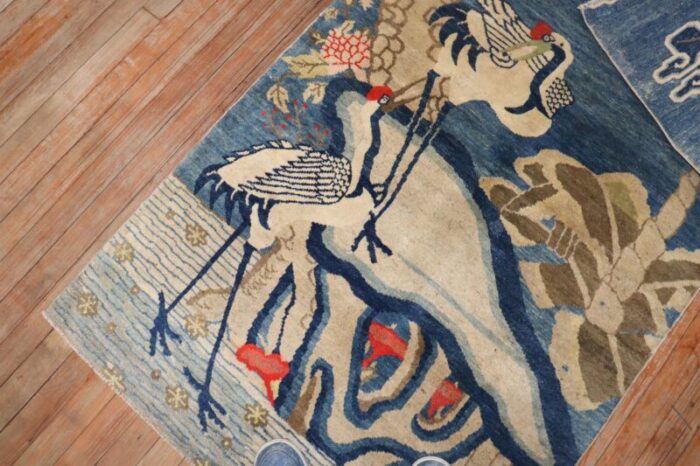 blue tibetan antique rug 3 x 51 4468