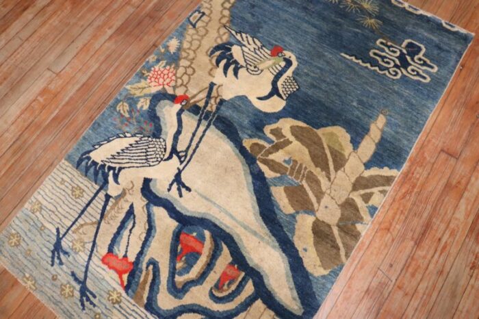 blue tibetan antique rug 3 x 51 7414