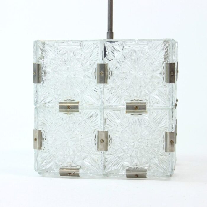 bohemian glass cube pendant from kamenicky senov czechoslovakia 1970s 7