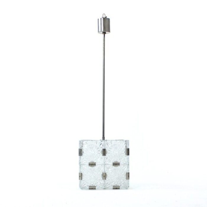 bohemian glass cube pendant from kamenicky senov czechoslovakia 1970s 8