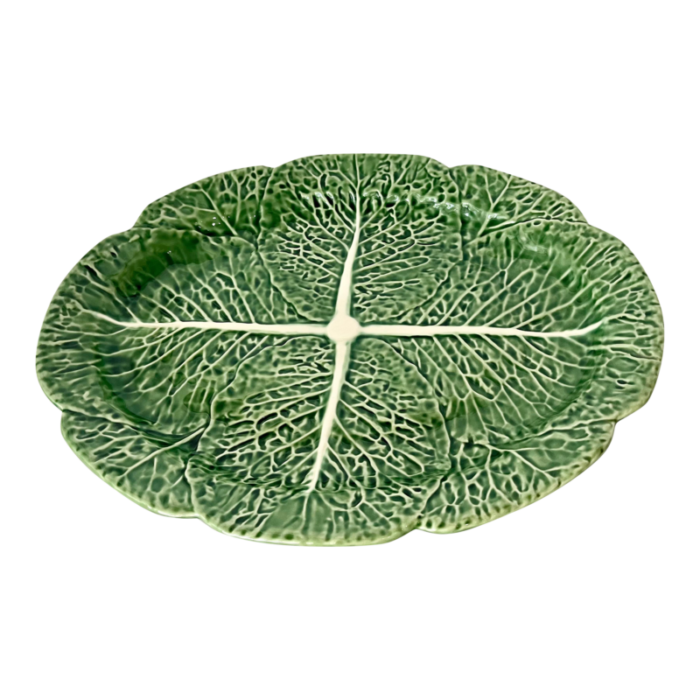 bordallo pinheiro green cabbage 17 oval platter 2374