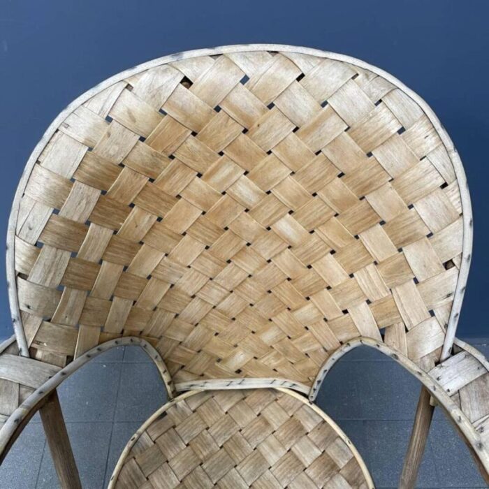 braided folk art wooden chair 1023