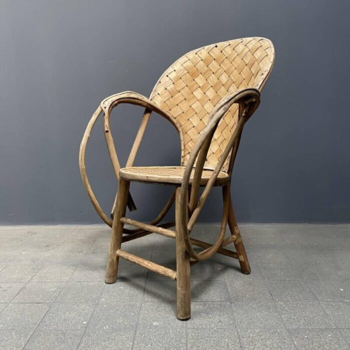 braided folk art wooden chair 8316