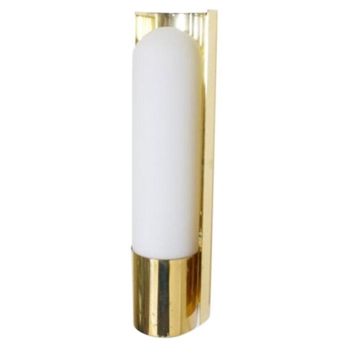 brass and opaline sconce from glashuette limburg 1970s 1