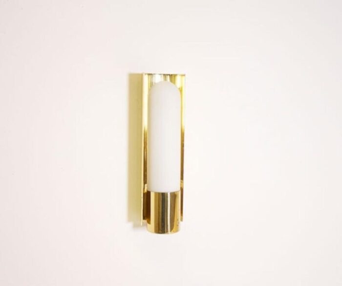 brass and opaline sconce from glashuette limburg 1970s 2