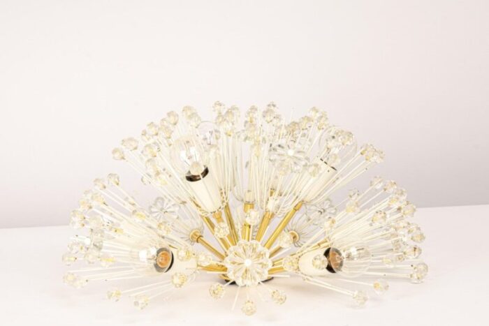 brass crystal flush mount by emil stejnar for rupert nikoll austria 1960s 2