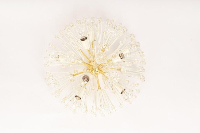 brass crystal flush mount by emil stejnar for rupert nikoll austria 1960s 4