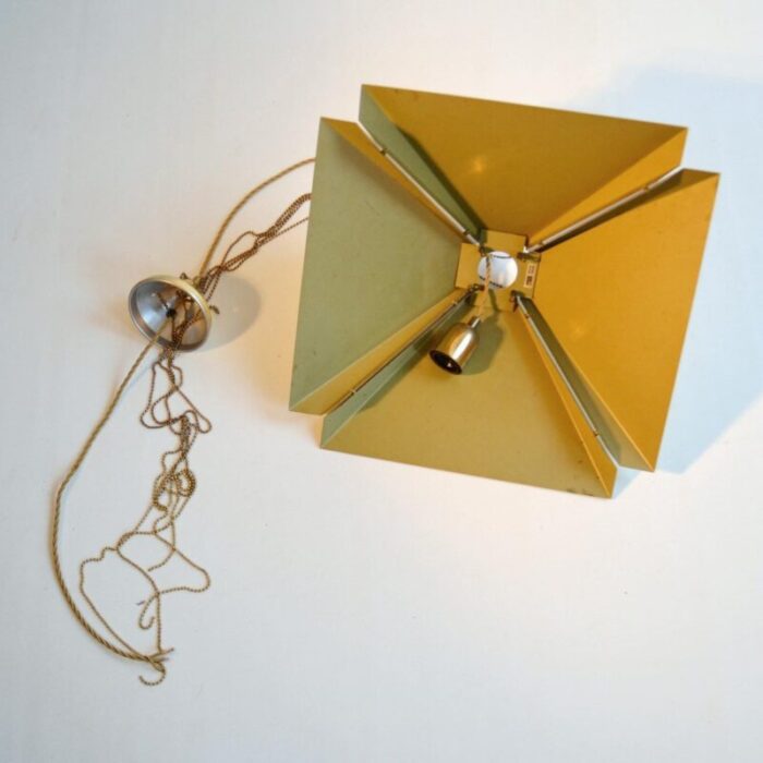 brass square adjustable pendant from dijkstra 1970s 10