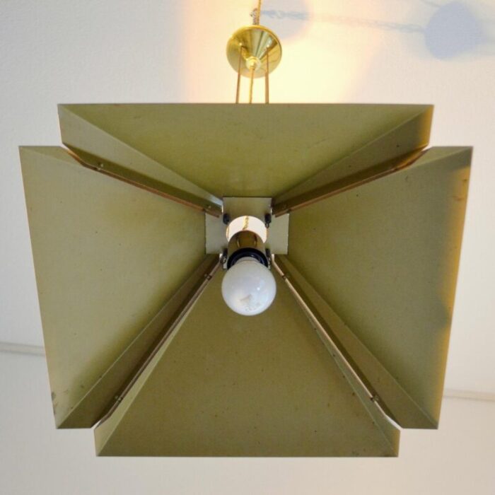 brass square adjustable pendant from dijkstra 1970s 11